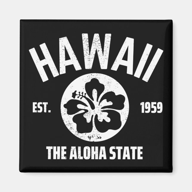 Hawaii The Aloha State Vintage State Graphic Magnet (Front)