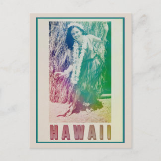 Hawaii Travel Hula Girl Postcard