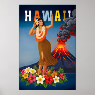Hawaii travel poster