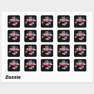 Hawaii Tribal Honu HIFlag Square Sticker