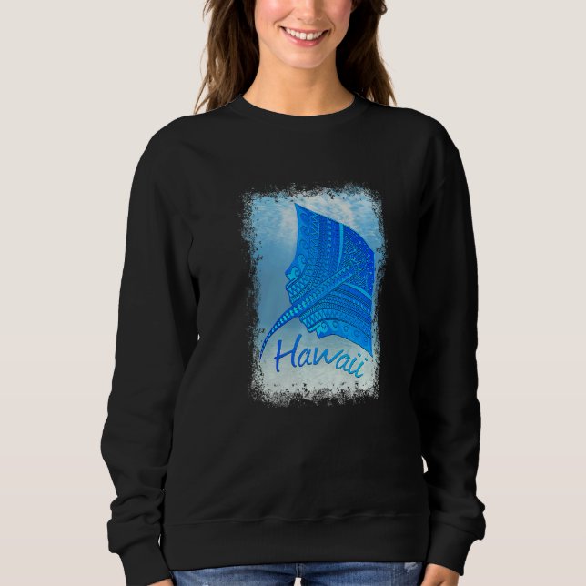 Hawaii Tribal Stingray Polynesian   Sweatshirt (Front)