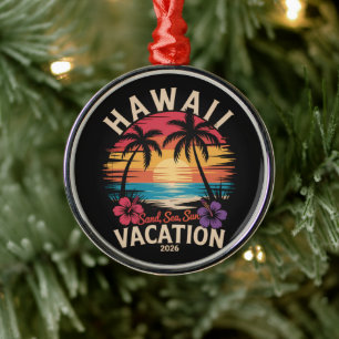 Hawaii Trip 2026 Summer Vacation Beach Metal Tree Decoration