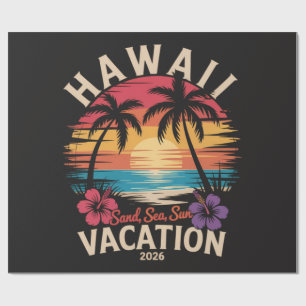 Hawaii Trip 2026 Summer Vacation Beach Wrapping Paper