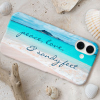 Hawaii Tropical Beach Peace Love Sandy Feet Script