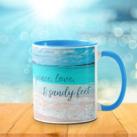 Hawaii Tropical Beach Peace Love Sandy Feet Script