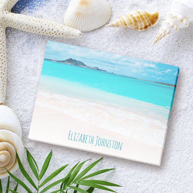 Hawaii tropical beach turquoise ocean photo custom post-it notes (Creator Uploaded)