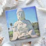 Hawaii Tropical Buddha Photo Bold Peaceful Antique Stone Coaster<br><div class="desc">Overlooking the Pacific Ocean in Hawaii, this Buddha exudes peace and solitude. Exhale and embrace your inner serenity whenever you use this unique photo stone coaster with your favourite beverage. Makes a great housewarming gift! You can easily personalise this stone coaster plus I also offer customisation on any product. Please...</div>