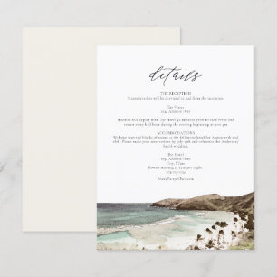HAWAII Tropical Hawaii Beach Wedding Details Card