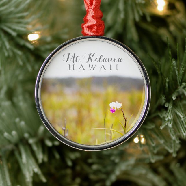 Hawaii Tropical Orchid Volcanoes National Park Metal Tree Decoration (Tree)