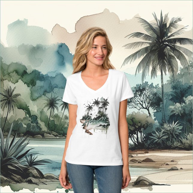 Hawaii Tropical Palm Tree Island T-Shirt (Creator Uploaded)