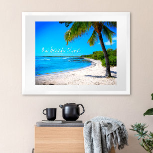 Hawaii Tropical Palm Tree Sand Photo On Beach Time Poster