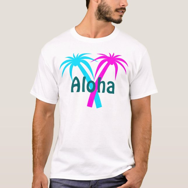 Hawaii Tropical Palm Trees T-Shirt (Front)