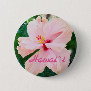 Hawaii Tropical Pink Flower 6 Cm Round Badge