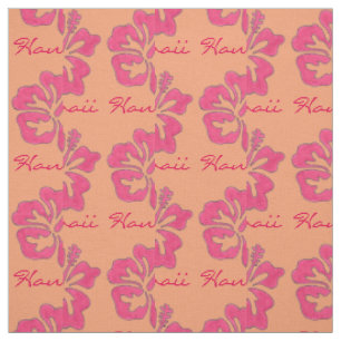 Hawaii Tropical Pink Hibiscus Flower Hawaiian Fabric