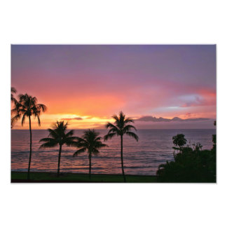 Hawaii Tropical Sunset on the Beach Photo Print