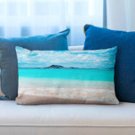 Hawaii Turquoise Ocean Sandy Beach Photo Tropical Lumbar Cushion<br><div class="desc">Remind yourself of the fresh salt smell of the ocean air. Relax, breathe, and explore the solitude of an empty Hawaiian beach with this stunning, soft and comfortable, decorative photo lumbar pillow. Makes a great gift for someone special! You can easily personalise this lumbar pillow. I also offer customisation on...</div>