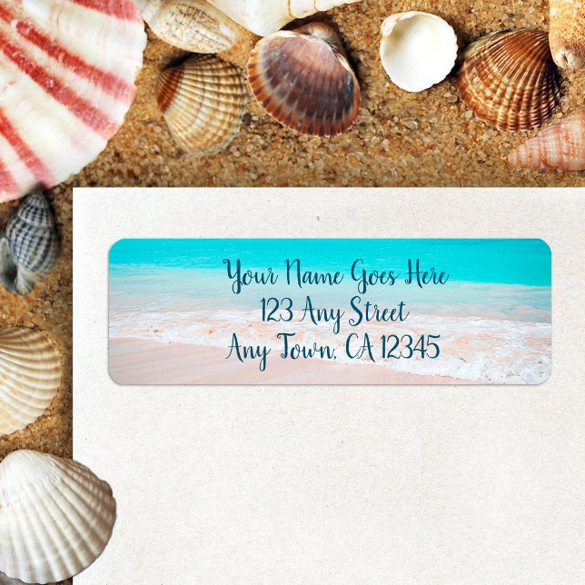 Hawaii turquoise sandy beach photo custom address (Creator Uploaded)
