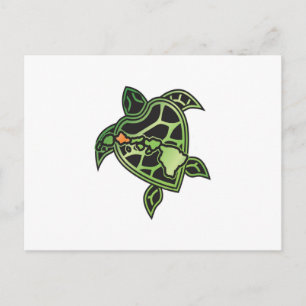Hawaii Turtle and Hawaii Islands Postcard