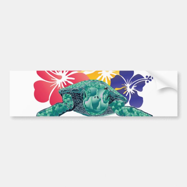 Hawaii Turtle Bumper Sticker (Front)