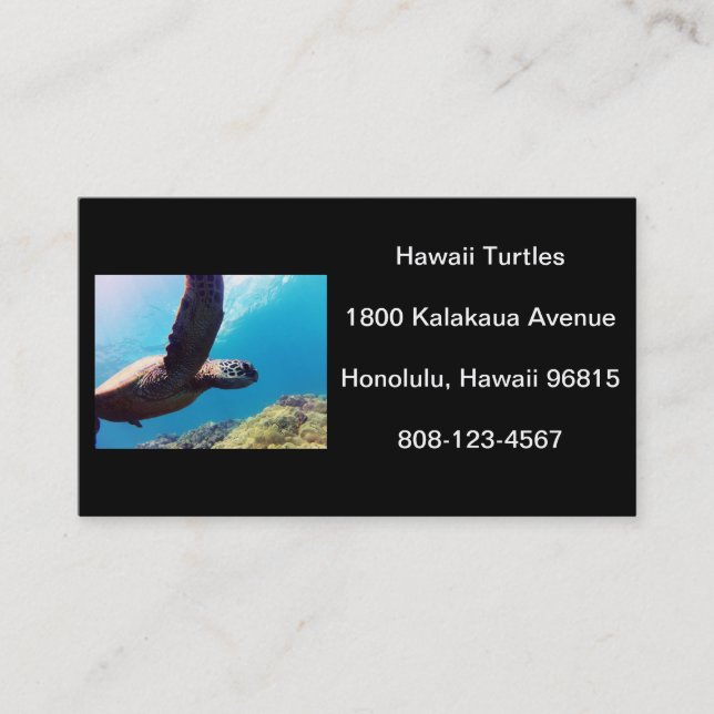Hawaii Turtle Business Card (Front)