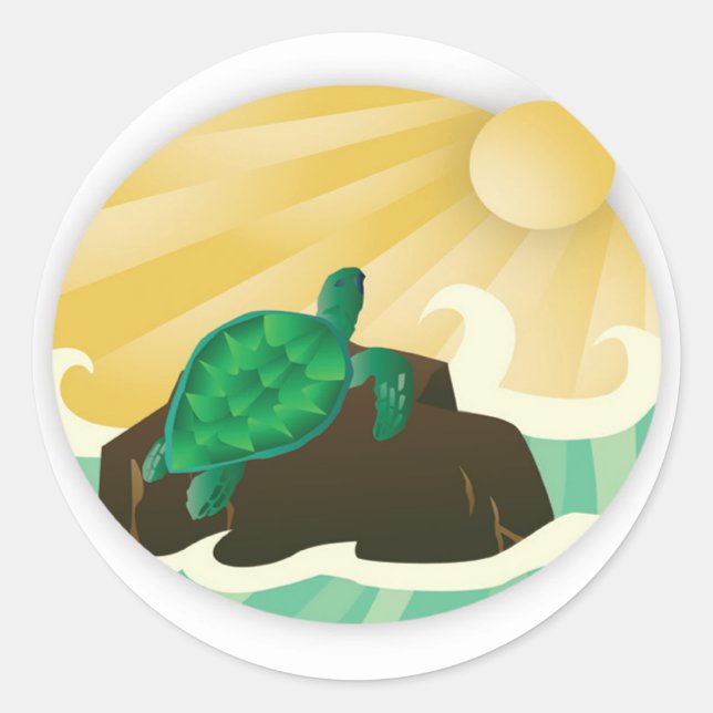 Hawaii Turtle Classic Round Sticker (Front)