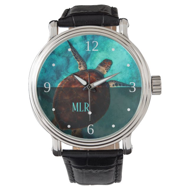 Hawaii Turtle Honu Monogram Watch (Front)