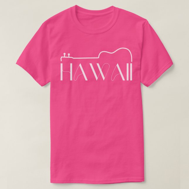 Hawaii Uke Ukulele White Text TShirt (Design Front)