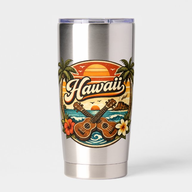 Hawaii & Ukelele Insulated Tumbler (Front)