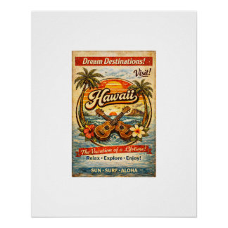 Hawaii & Ukelele Poster