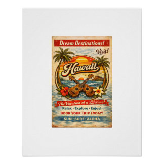 Hawaii & Ukelele Poster