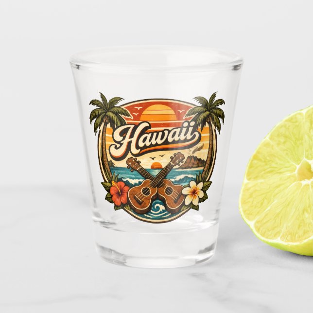 Hawaii & Ukelele Shot Glass (Front)