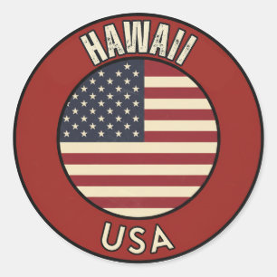 Hawaii United States of America Classic Round Sticker
