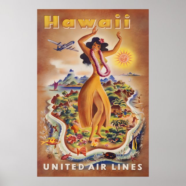 Hawaii - United Travel Poster (Front)