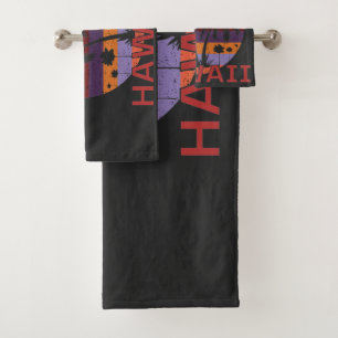 Hawaii US Vintage Palm Trees Travel Bath Towel Set