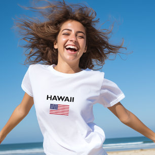 Hawaii USA American Flag Light-Colour T-Shirt
