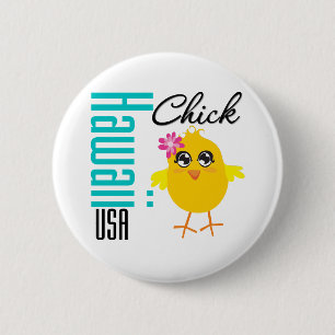 Hawaii USA Chick 6 Cm Round Badge