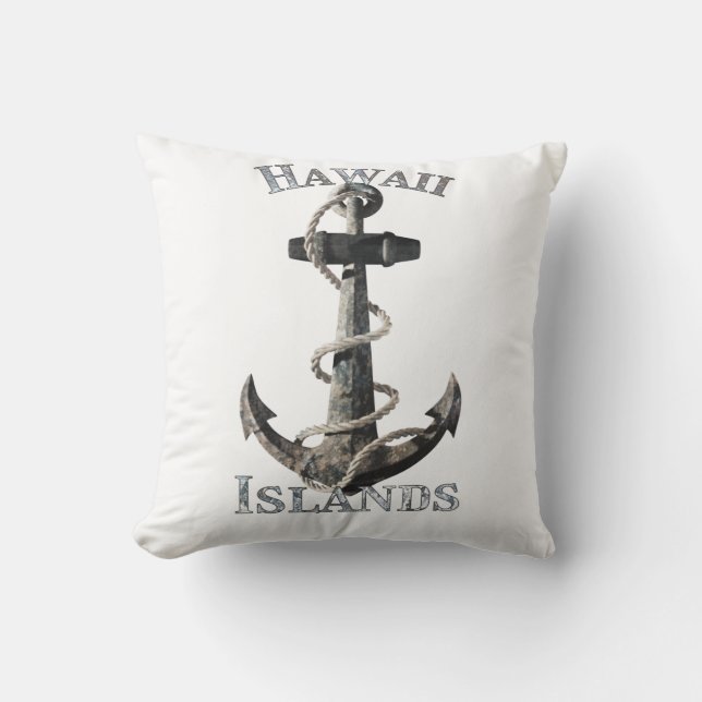Hawaii Vacation Nautical Anchor Sailing Cushion (Front)
