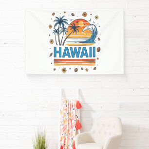 Hawaii Vacation Sunset 70S Beach Banner