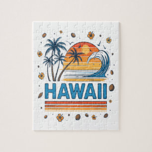Hawaii Vacation Sunset 70S Beach Jigsaw Puzzle