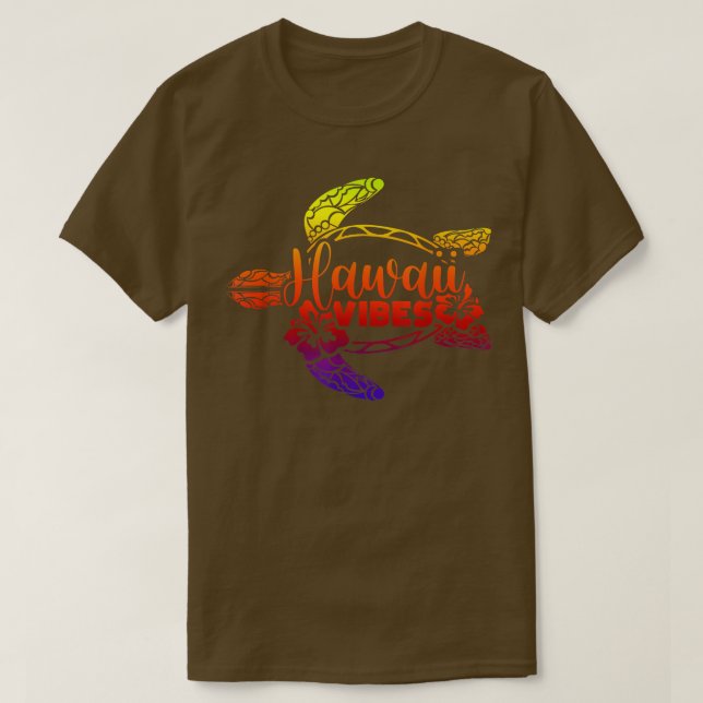 Hawaii Vibes Sea Turtle Island Ocean Summer Aloha  T-Shirt (Design Front)