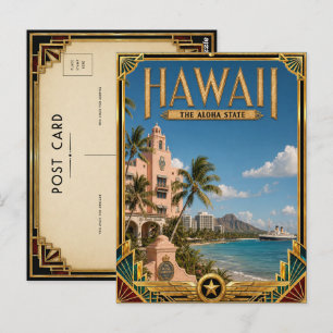 Hawaii Vintage Art Deco Golden Age Postcard