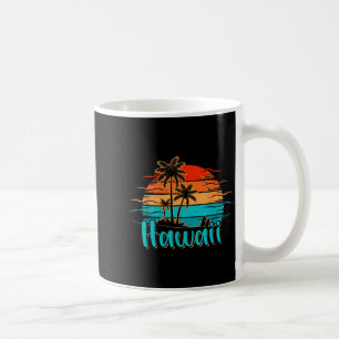 Hawaii Vintage Palm Tree Sunset Tropical Hawaiian Coffee Mug