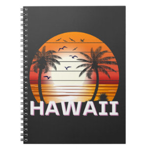 Hawaii Vintage Palm Trees Summer Beach Notebook