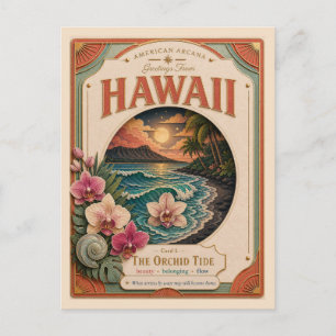 Hawaii Vintage Paper Cut American Arcana Postcard