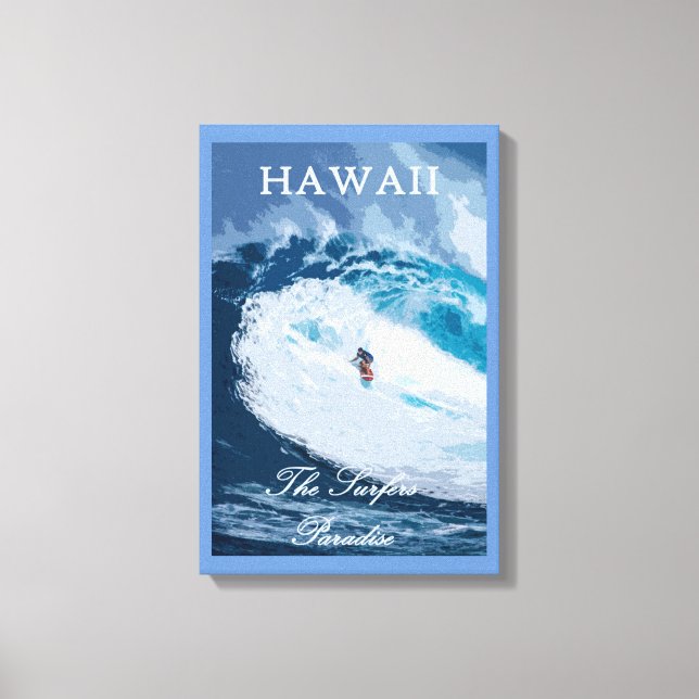 Hawaii Vintage Surfer Canvas Print (Front)