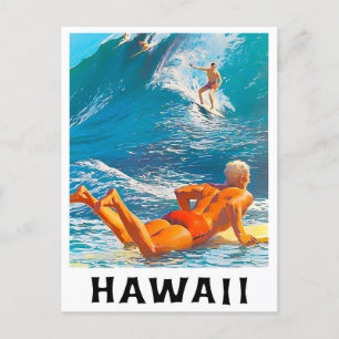 Hawaii vintage travel postcard