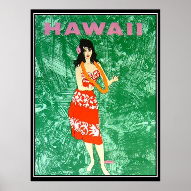 Hawaii Vintage travel poster (Front)