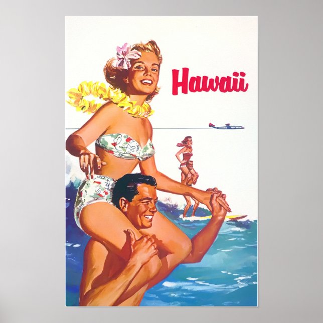 Hawaii vintage travel poster (Front)