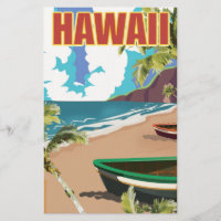 Hawaii vintage travel poster