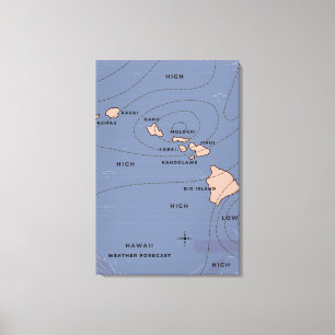 Hawaii Vintage weather forecast Canvas Print